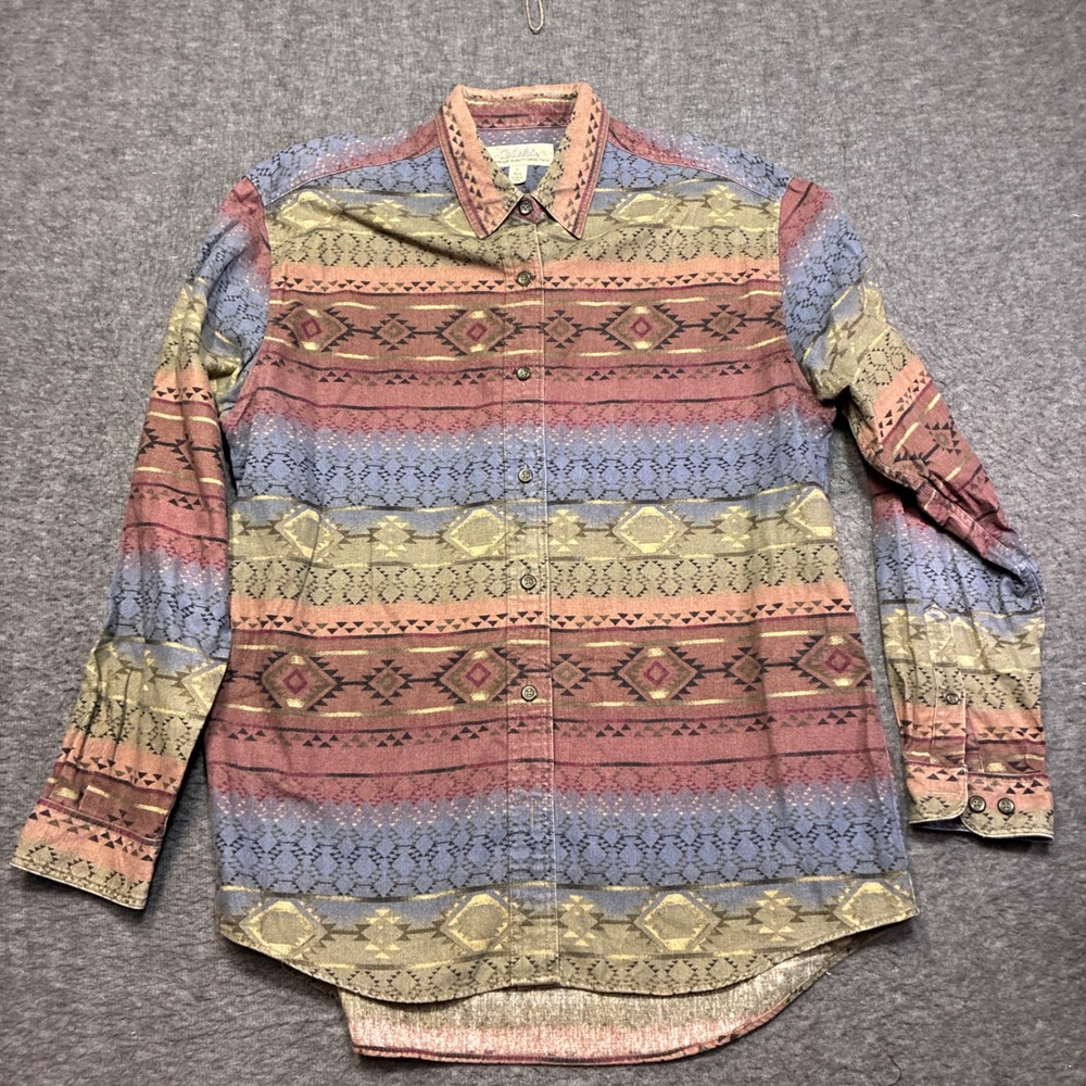 Cabela's Southwestern Button‎ Down Shirt Mens Large Multicolor Aztec Geometric - Picture 2 of 8